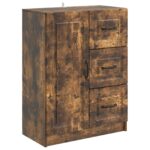 vidaXL Servírovacia skriňa so zásuvkou Dymový dub 66 x 34,5 x 87 cm – Obrázok 2