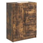 vidaXL Servírovacia skriňa so zásuvkou Dymový dub 66 x 34,5 x 87 cm – Obrázok 3