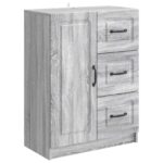 vidaXL Servírovacia skriňa so zásuvkou Sivá sonoma 66 x 34,5 x 87 cm – Obrázok 2