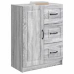 vidaXL Servírovacia skriňa so zásuvkou Sivá sonoma 66 x 34,5 x 87 cm – Obrázok 3
