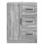 vidaXL Servírovacia skriňa so zásuvkou Sivá sonoma 66 x 34,5 x 87 cm – Obrázok 6