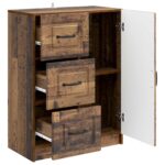 vidaXL Servírovacia skriňa so zásuvkou Staré drevo 66 x 34,5 x 87 cm – Obrázok 5