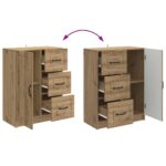 vidaXL Servírovacia skriňa so zásuvkou Dub artisan 66 x 34,5 x 87 cm – Obrázok 10