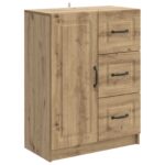 vidaXL Servírovacia skriňa so zásuvkou Dub artisan 66 x 34,5 x 87 cm – Obrázok 2