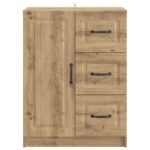 vidaXL Servírovacia skriňa so zásuvkou Dub artisan 66 x 34,5 x 87 cm – Obrázok 6