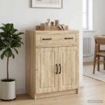 vidaXL Servírovacia skriňa so zásuvkou Dub sonoma 66 x 34,5 x 87 cm – Obrázok 4