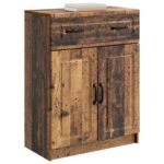 vidaXL Servírovacia skriňa so zásuvkou Staré drevo 66 x 34,5 x 87 cm – Obrázok 3