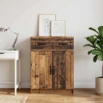 vidaXL Servírovacia skriňa so zásuvkou Staré drevo 66 x 34,5 x 87 cm – Obrázok 4