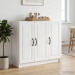 vidaXL Servírovacia skriňa Biela 89 x 34,5 x 77 cm Kompozitné drevo – Obrázok 4