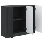vidaXL Servírovacia skriňa Čierna 89 x 34,5 x 77 cm Kompozitné drevo – Obrázok 5
