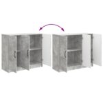 vidaXL Servírovacia skriňa Betónovo sivá 89 x 34,5 x 77 cm – Obrázok 11