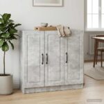 vidaXL Servírovacia skriňa Betónovo sivá 89 x 34,5 x 77 cm – Obrázok 4