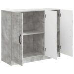 vidaXL Servírovacia skriňa Betónovo sivá 89 x 34,5 x 77 cm – Obrázok 5
