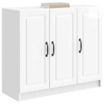 vidaXL Servírovacia skriňa Biela s vysokým leskom 89 x 34,5 x 77 cm – Obrázok 3