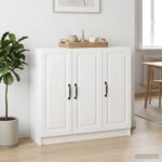 vidaXL Servírovacia skriňa Biela s vysokým leskom 89 x 34,5 x 77 cm – Obrázok 4