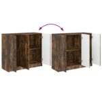 vidaXL Servírovacia skriňa Dymový dub 89 x 34,5 x 77 cm – Obrázok 11