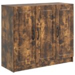 vidaXL Servírovacia skriňa Dymový dub 89 x 34,5 x 77 cm – Obrázok 2