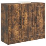 vidaXL Servírovacia skriňa Dymový dub 89 x 34,5 x 77 cm – Obrázok 3