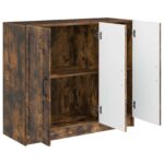 vidaXL Servírovacia skriňa Dymový dub 89 x 34,5 x 77 cm – Obrázok 5