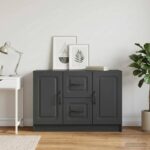 vidaXL Servírovacia skriňa Čierna 89 x 34,5 x 57 cm Kompozitné drevo – Obrázok 4