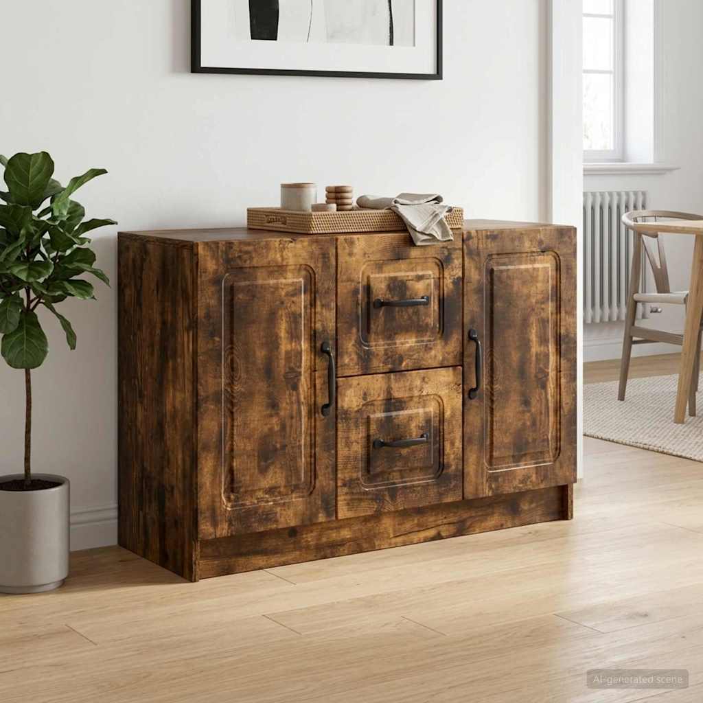 895810_1.jpg vidaXL Servírovacia skriňa so zásuvkou Dymový dub 89 x 34,5 x 57 cm – Obrázok 1