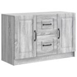 vidaXL Servírovacia skriňa so zásuvkou Sivá sonoma 89 x 34,5 x 57 cm – Obrázok 2