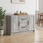 vidaXL Servírovacia skriňa so zásuvkou Sivá sonoma 89 x 34,5 x 57 cm – Obrázok 4