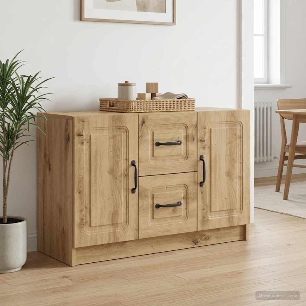 895814_1.jpg vidaXL Servírovacia skriňa so zásuvkou Dub artisan 89 x 34,5 x 57 cm – Obrázok 1