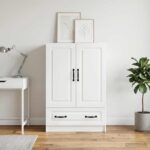 vidaXL Servírovacia skriňa Biela 66 x 34,5 x 92 cm Kompozitné drevo – Obrázok 3