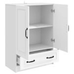 vidaXL Servírovacia skriňa Biela 66 x 34,5 x 92 cm Kompozitné drevo – Obrázok 4