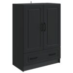 vidaXL Servírovacia skriňa Čierna 66 x 34,5 x 92 cm Kompozitné drevo – Obrázok 2