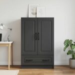 vidaXL Servírovacia skriňa Čierna 66 x 34,5 x 92 cm Kompozitné drevo – Obrázok 3