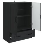 vidaXL Servírovacia skriňa Čierna 66 x 34,5 x 92 cm Kompozitné drevo – Obrázok 4