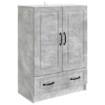 vidaXL Servírovacia skriňa so zásuvkou Betónovo sivá 66 x 34,5 x 92 cm – Obrázok 2
