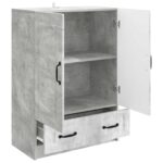 vidaXL Servírovacia skriňa so zásuvkou Betónovo sivá 66 x 34,5 x 92 cm – Obrázok 4