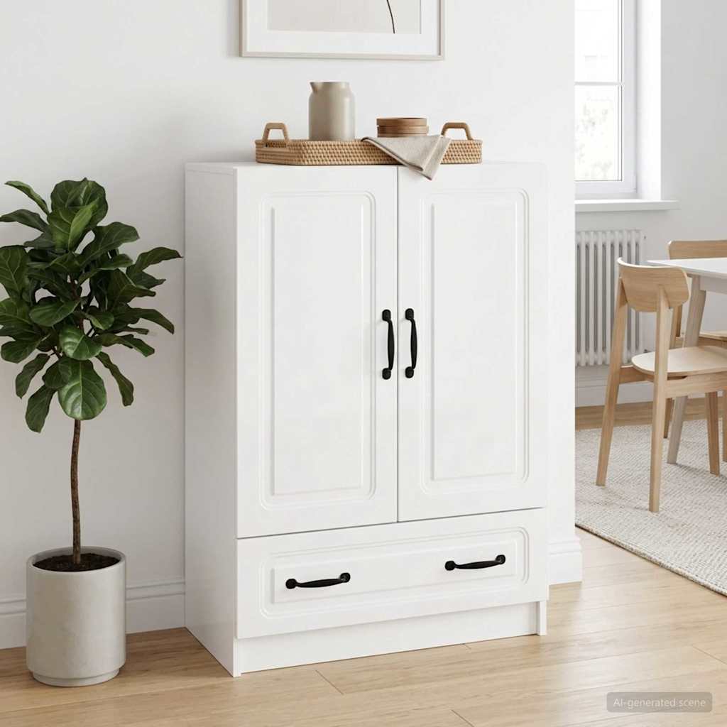 895819_1.jpg vidaXL Servírovacia skriňa Biela s vysokým leskom 66 x 34,5 x 92 cm – Obrázok 1