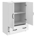 vidaXL Servírovacia skriňa Biela s vysokým leskom 66 x 34,5 x 92 cm – Obrázok 4