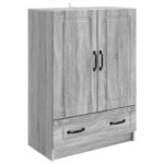 vidaXL Servírovacia skriňa so zásuvkou Sivá sonoma 66 x 34,5 x 92 cm – Obrázok 2