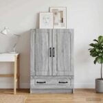 vidaXL Servírovacia skriňa so zásuvkou Sivá sonoma 66 x 34,5 x 92 cm – Obrázok 3