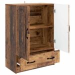 vidaXL Servírovacia skriňa so zásuvkou Staré drevo 66 x 34,5 x 92 cm – Obrázok 4