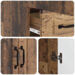 vidaXL Servírovacia skriňa so zásuvkou Staré drevo 66 x 34,5 x 92 cm – Obrázok 8