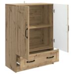 vidaXL Servírovacia skriňa so zásuvkou Dub artisan 66 x 34,5 x 92 cm – Obrázok 4
