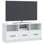vidaXL TV skrinka Biela 102 x 34,5 x 47 cm Kompozitné drevo – Obrázok 3