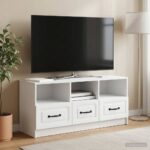 vidaXL TV skrinka Biela 102 x 34,5 x 47 cm Kompozitné drevo – Obrázok 4