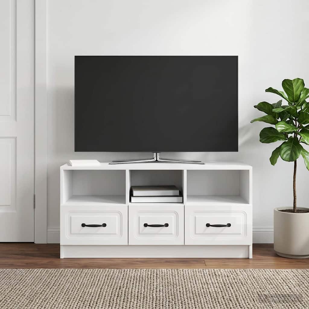 895829_1.jpg vidaXL TV skrinka Biela s vysokým leskom 102 x 34,5 x 47 cm – Obrázok 1