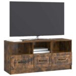 vidaXL TV skrinka Dymový dub 102 x 34,5 x 47 cm Kompozitné drevo – Obrázok 3
