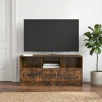 vidaXL TV skrinka Dymový dub 102 x 34,5 x 47 cm Kompozitné drevo – Obrázok 4
