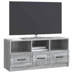 vidaXL TV skrinka Sivá sonoma 102 x 34,5 x 47 cm Kompozitné drevo – Obrázok 3