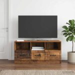 vidaXL TV skrinka Staré drevo 102 x 34,5 x 47 cm Kompozitné drevo – Obrázok 4