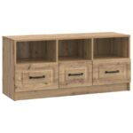 vidaXL TV skrinka Dub artisan 102 x 34,5 x 47 cm Kompozitné drevo – Obrázok 2